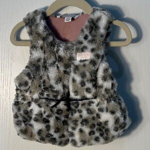 Calvin Klein Kids Gray and Black Faux Fur Vest
